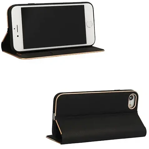 Vennus Book dėklas su rėmeliu skirtas Apple iPhone 14 Pro Max juodos spalvos