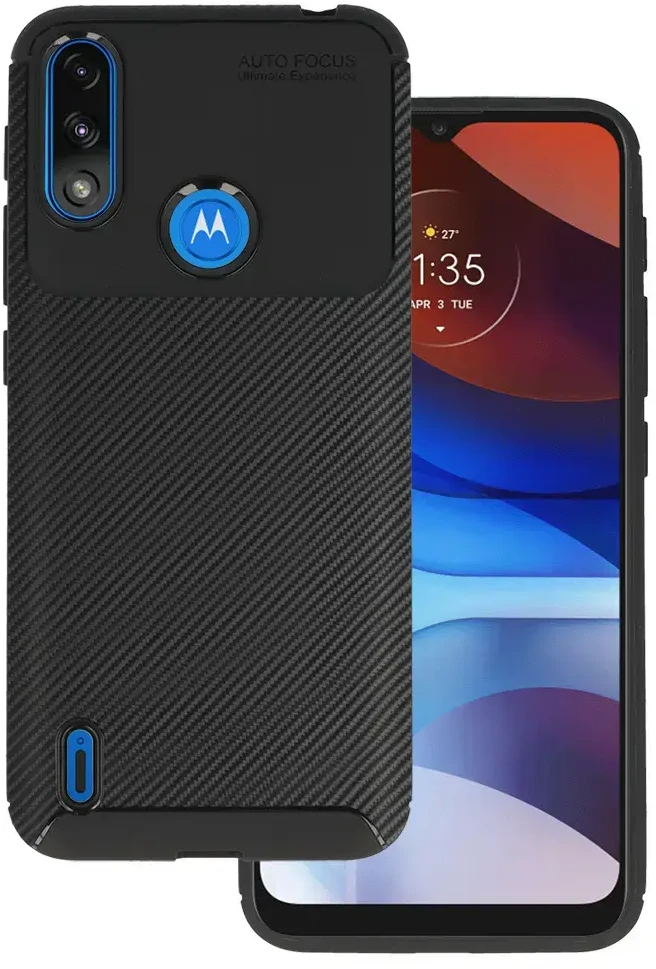 Vennus Carbon Elite dėklas skirtas Motorola E7 Power juodos spalvos