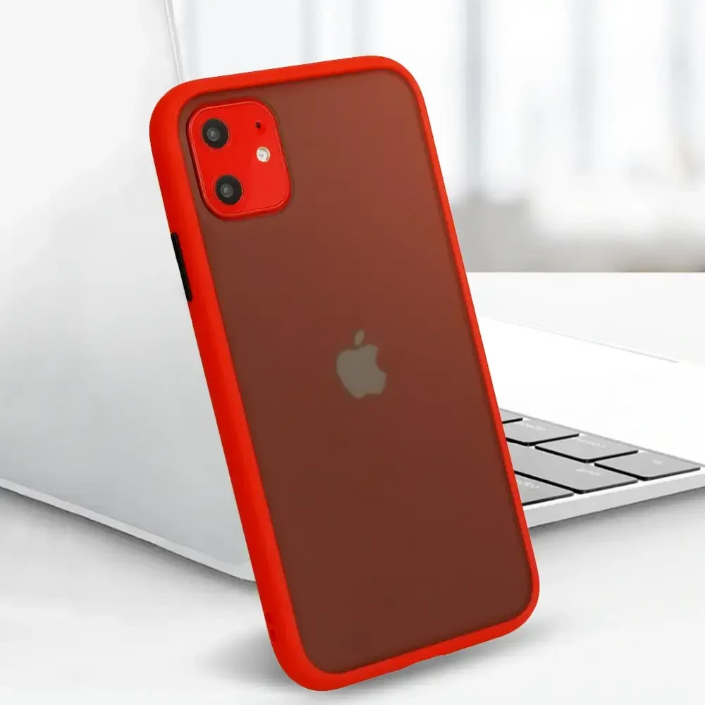 Vennus Color Button Bumper Apple iPhone 11 Pro dėklas telefonui raudonos spalvos