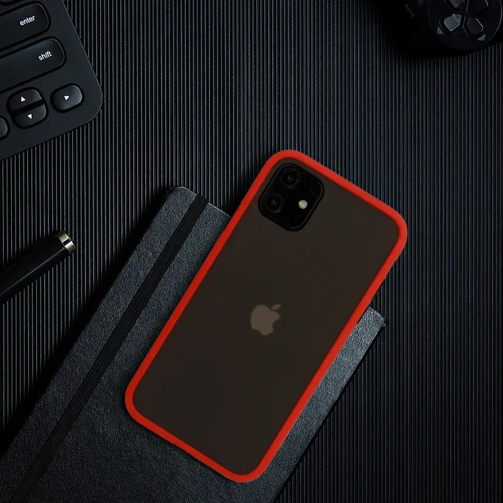 Vennus Color Button Bumper Apple iPhone 11 Pro dėklas telefonui raudonos spalvos