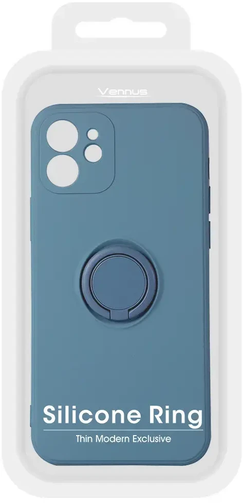 Dėklas Vennus silikoninis Ring skirtas Apple iPhone 14 Plus mėlynos spalvos