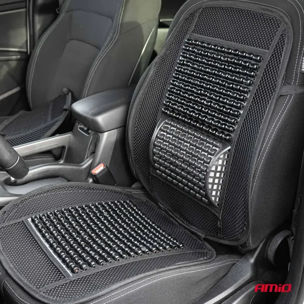 Amio Automobilio sėdynės kilimėlis su karoliukais 125 x 52 cm - juoda