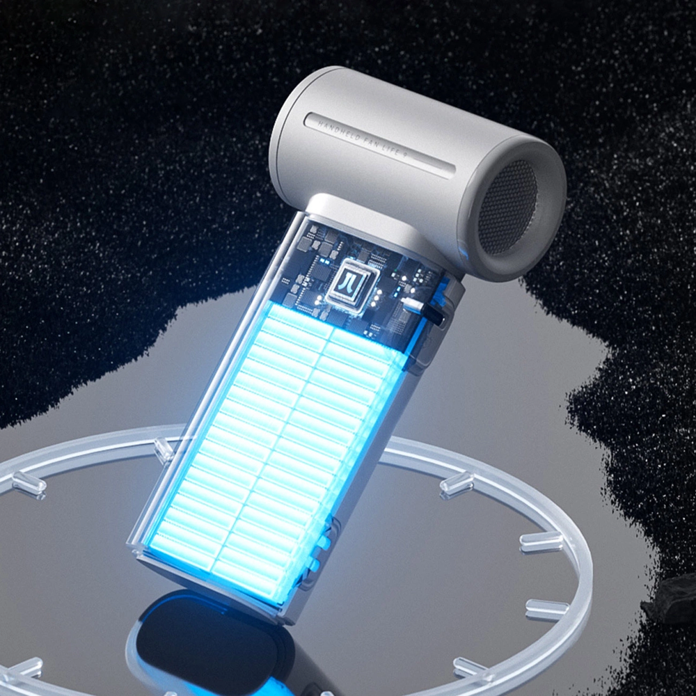 Jisulife rankinis ventiliatorius Life9 3600mAh Portable USB Fan - pilkos spalvos