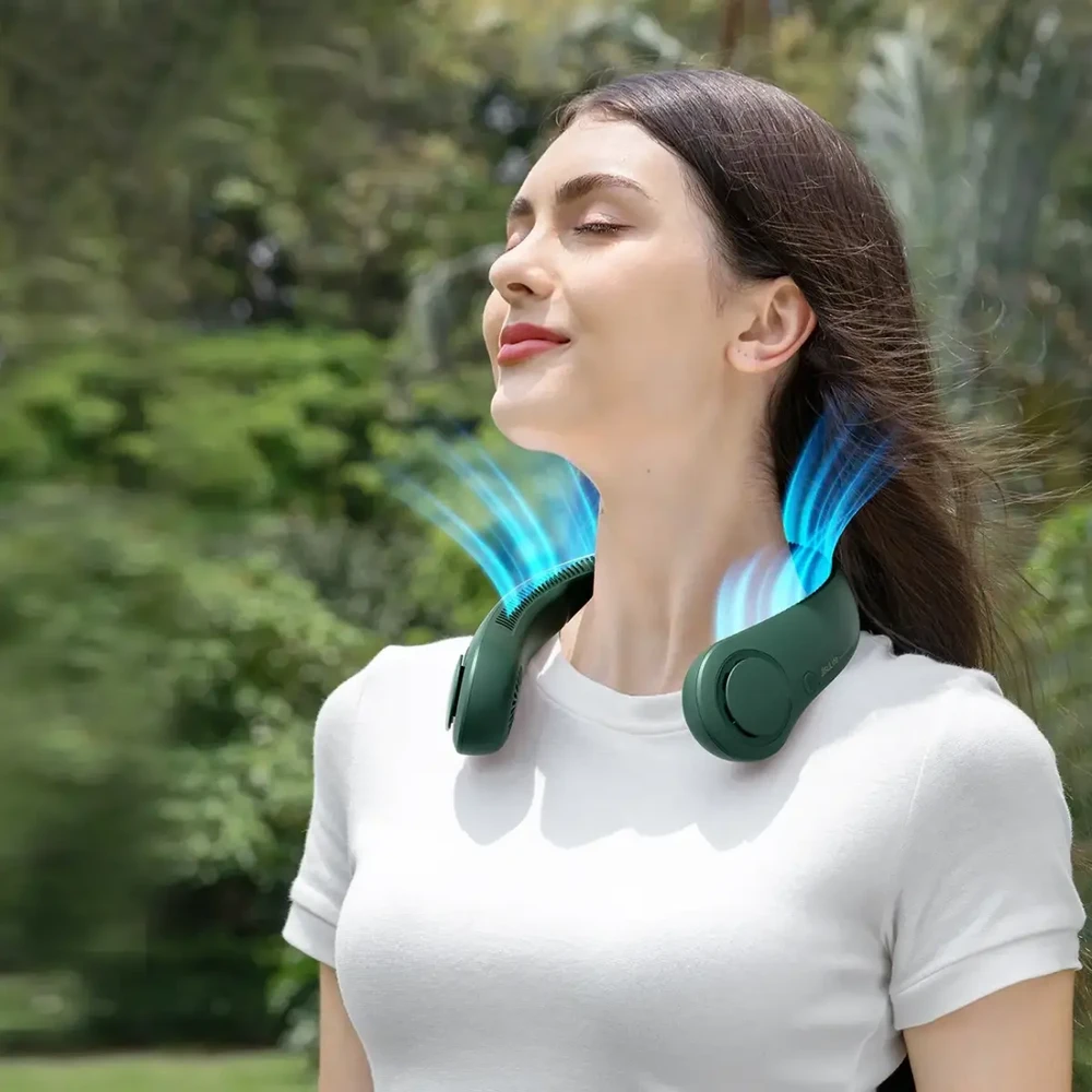 Ventiliatorius Jisulife Neck Fan Life3 Portable USB Neck Fan – Žalias