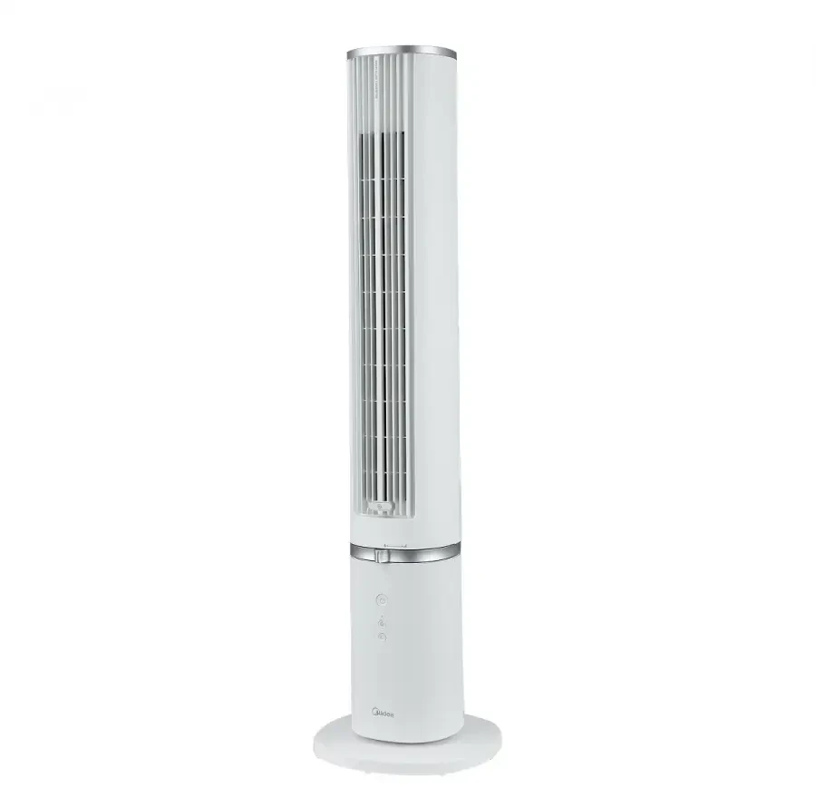Midea Aroma Tower ventiliatorius, 45 W, visiškai nuimamas lengvam valymui, integruotas eterinių aliejų difuzorius, oro srautas: 38,3 m3/min, 2 veikimo režimai – įprastas/miego, 4 greičio nustatymai, 7 val. laikmatis, kelių kampų nuotolinio valdymo pultas, svyravimas 70, balta spalva, 1032x275x275