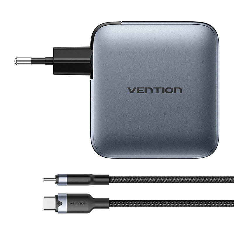 „Vention“ 100 W GaN 1 x USB-A 3 x USB-C + USB-C į USB-C kabelis 1 m
