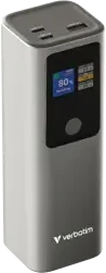 Verbatim Charge 'n' Go išorinė baterija, 27000mAh, 2× USB-C PD 3.1 140W + USB-A QC 3.0 18W, Pilkas