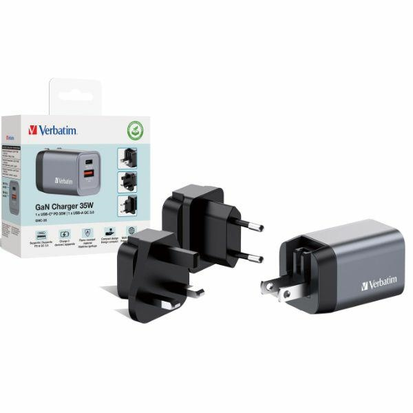 Verbatim - GNC-35 GaN Charger 2 Port 35W USB-A/USB-C