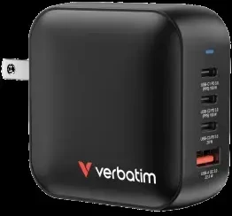 Wall Charger Verbatim Mini GaN 100W 3xUSB-C PD/1x USB-A QC juodas 32231