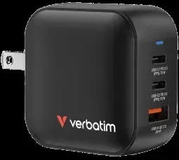 Laidinis įkroviklis Verbatim Mini GaN 70W 2xUSB-C PD/1x USB-A QC juodos spalvos 32229