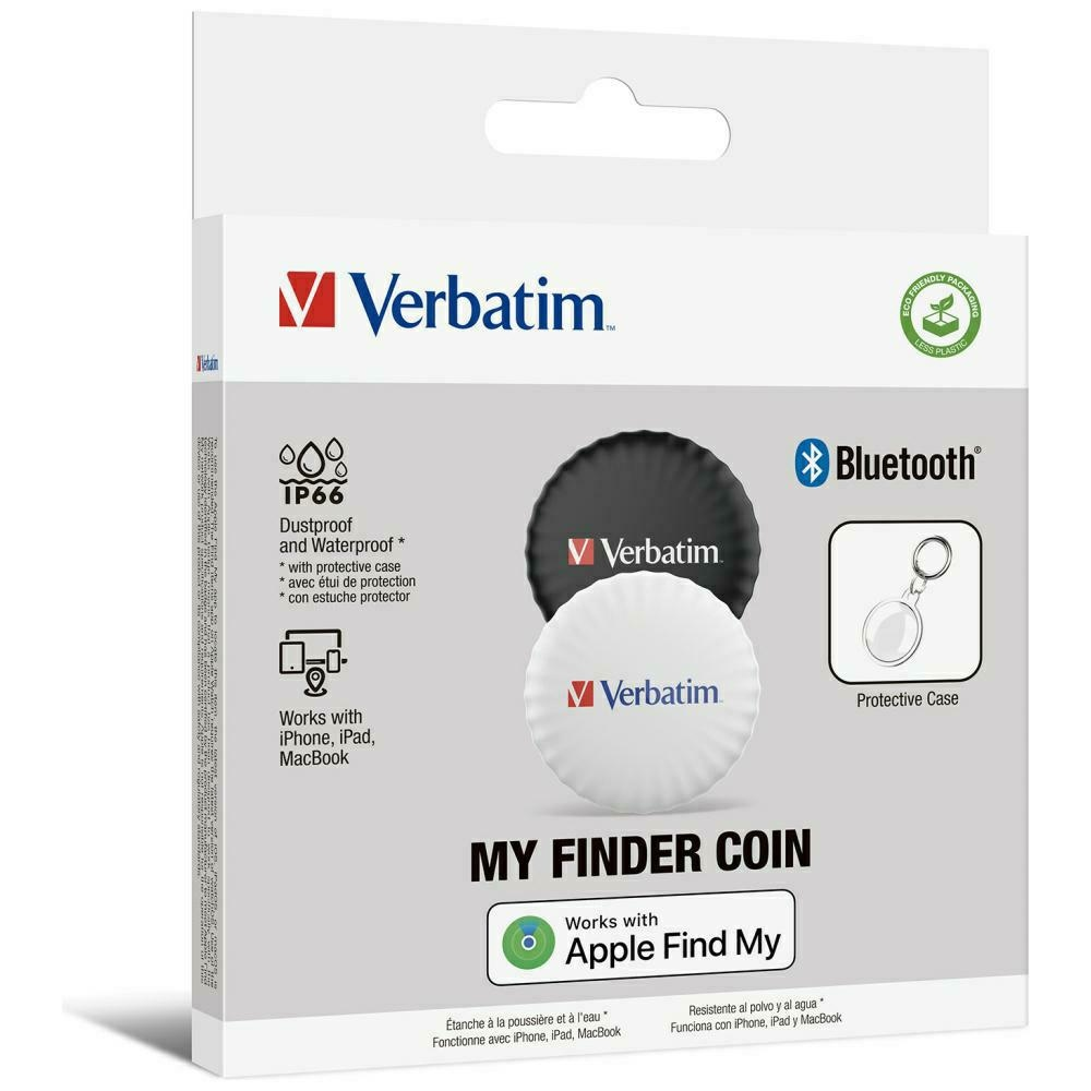 Verbatim My Finder Coin Bluetooth juoda balta - daiktų ieškiklis 2vnt MYFC-02BW 32134