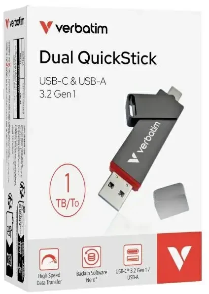 Verbatim USB atmintinė 1TB USB-A/USB-C Dual QuickStick 32043