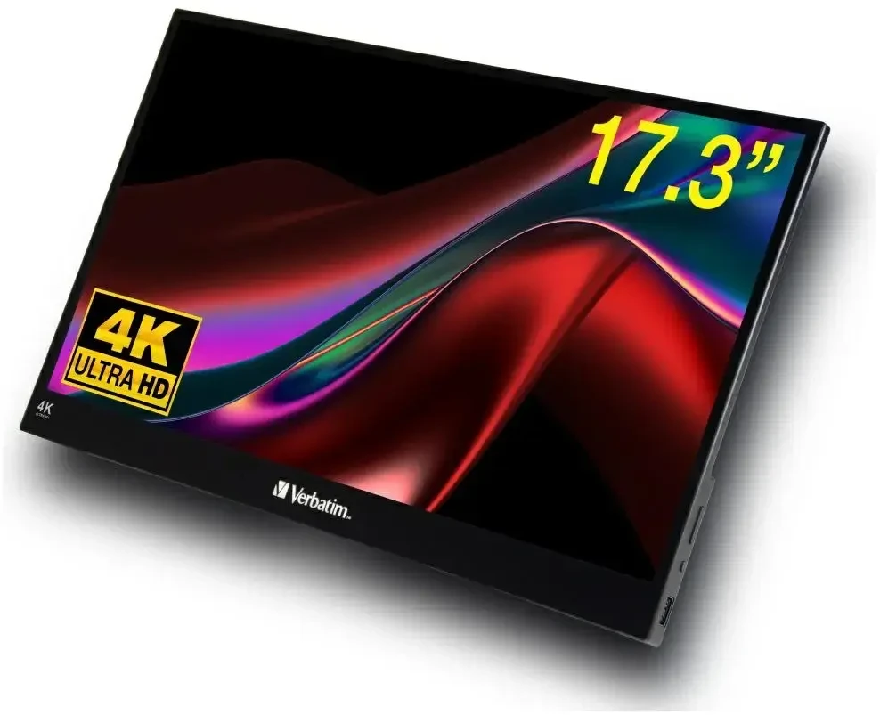 Verbatim 32239 kompiuterio monitorius 43,9 cm (17.3″) 3840 x 2160 pikseliai 4K Ultra HD LCD Lietimui jautrus ekranas Juoda