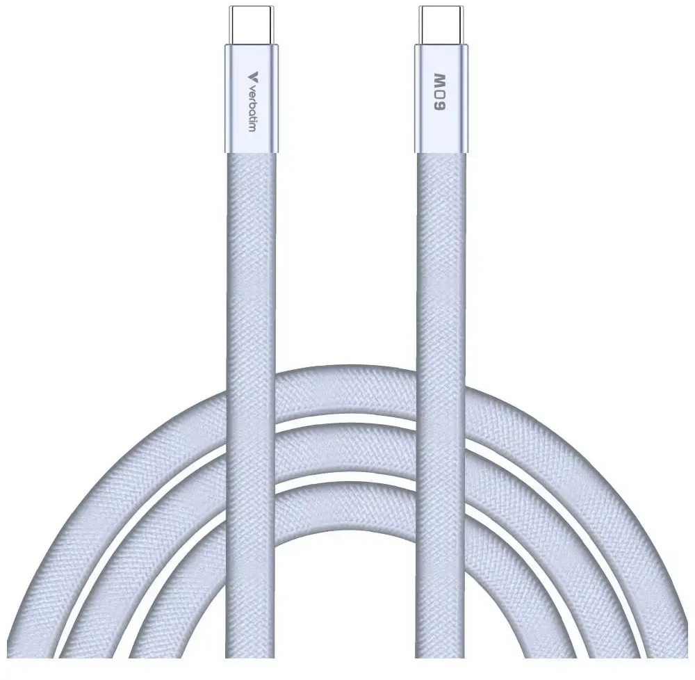 Verbatim Sync & Charge SoftTouch USB-C į USB-C 60W PD3.0 kabelis, 120 cm, violetinės spalvos, 30275