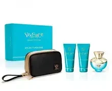 Kvepalų rinkinys moterims  Versace Dylan Torquoise (EDT, 100 ml + kūno losjonas, 100 ml + dušo želė, 100 ml + kosmetinė)