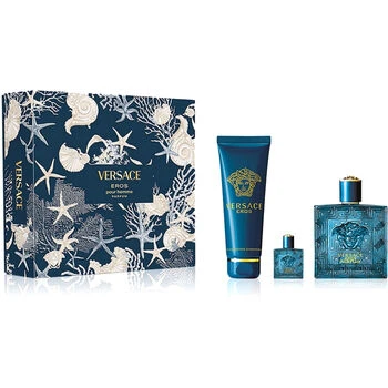 Versace Eros Pour Homme Giftset rinkinys vyrams (PP kvepalai, 100 ml + dušo želė, 150 ml, PP miniatiūra, 5 ml)