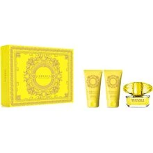 Versace Geltona Diamond rinkinys moterims (EDT, 50 ml + kūno losjonas, 50 ml + dušo želė, 50 ml)