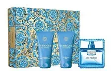Versace Man Eau Fraiche Giftset rinkinys vyrams (EDT, 50 ml + dušo želė, 50 ml + balzamas po skutimosi, 50 ml)