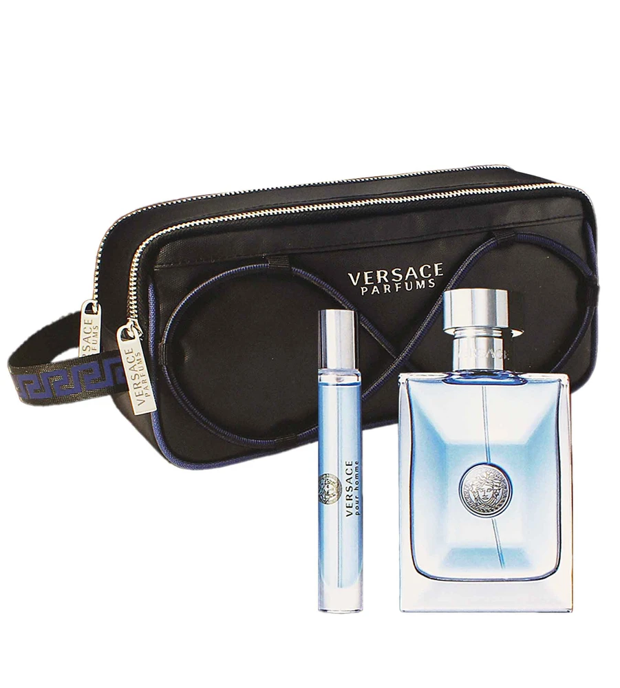 Versace Pour Homme EDT rinkinys vyrams (EDT 100 ml + EDT 10 ml + Kosmetinis krepšelis)