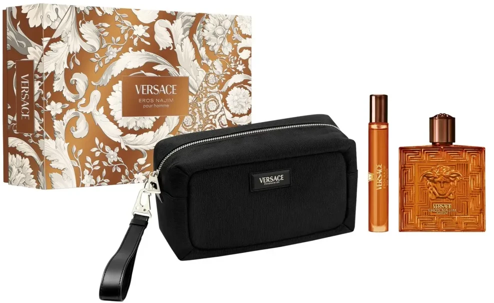 Versace Eros Najim Giftset kvepalų rinkinys vyrams (PP kvepalai, 100 ml + PP miniatiūra, 10 ml + kosmetinė)