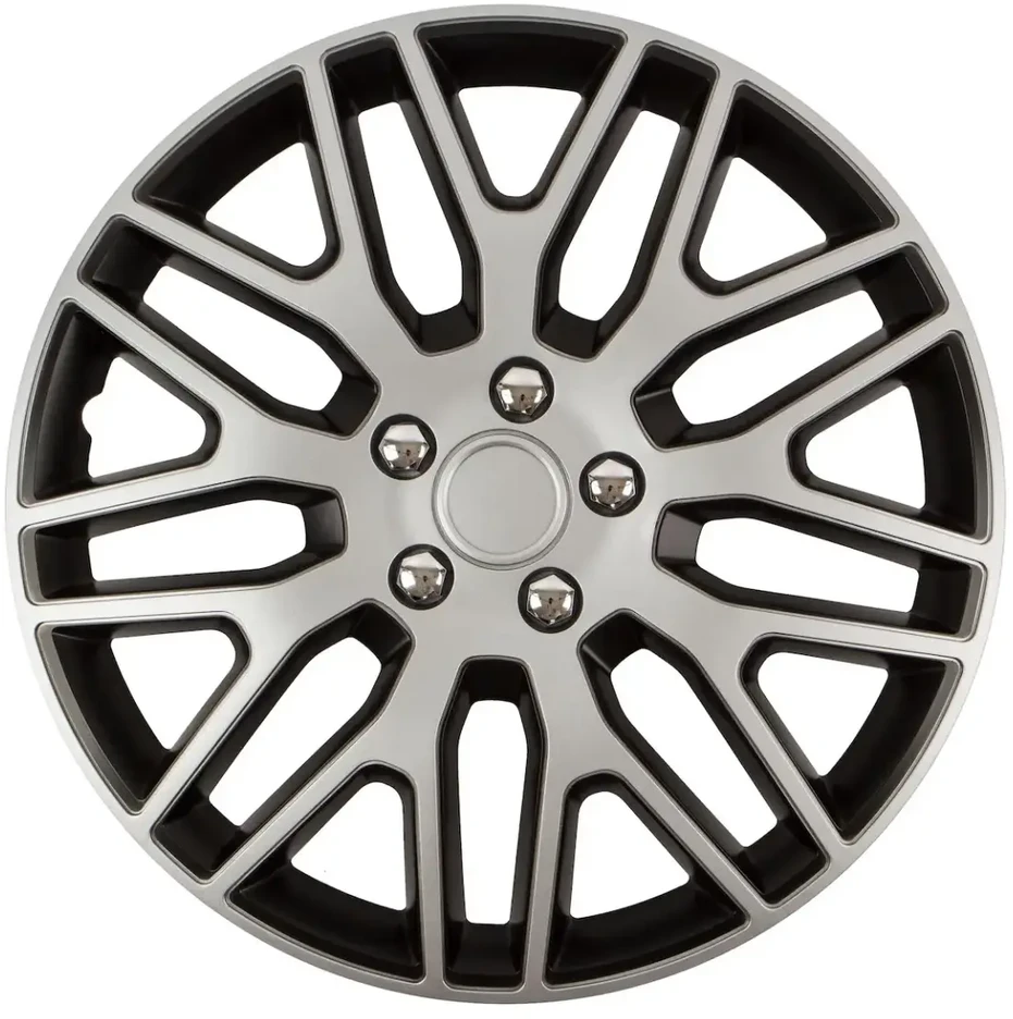 Versaco Ratų gaubtas 1 vnt. Dakar NC, juodas ir sidabrinis su chromuotais varžtais 14"