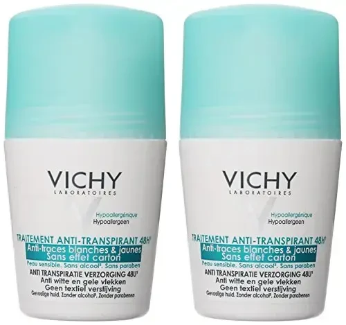 "Vichy" rutulinių antiperspirantų nuo baltų ir geltonų dėmių rinkinys 2 x 50 ml