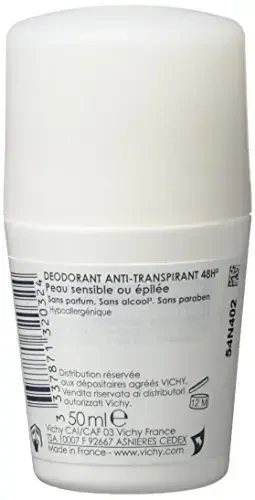 Vichy 48h Anti Perspirant Deodorant Roll On Rutulinis dezodorantas jautriai ir sudirgusiai odai, 50 ml
