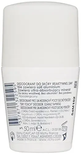 Rutulinis dezodorantas jautriai odai Vichy 24H Dry Touch Deodorant Sensitive Skin, 50ml