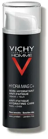 Vichy Homme Hydramag C Anti Fatigue Hydrating Care drėkinantis veido ir akių kremas vyrams, 50 ml
