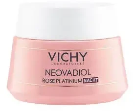 Vichy Neovadiol Rose Platinium Night Kreminis naktinis veido kremas brandžiai odai, 50 ml