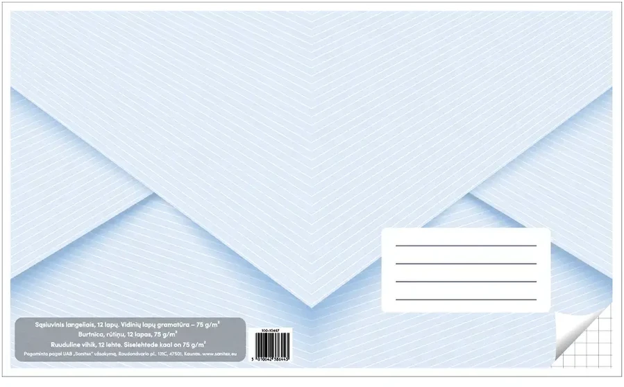 Victor Stationery Ou Pierakstu burtnīca 200 x 165 mm, 12 lapas, 75 g/m2, vāks 170 g/m2, rūtiņu
