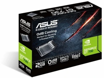 Asus | GF GT730-SL-2GD5-BRK | NVIDIA | 2 GB | GeForce GT 730 | GDDR5 | Aušinimo tipas Pasyvus | DVI-D jungtys kiekis 1 | HDMI jungtys kiekis 1 | PCI Express 2.0 | Atminties takto dažnis 5010 MHz | Procesoriaus dažnis 902 MHz