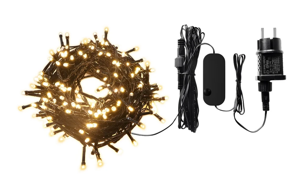 Išmani LED lauko girlianda, 230Vac, 20m, 200 x LED, šiltai balta 2500K, Wi-Fi, TUYA / Smart Life, WOOX