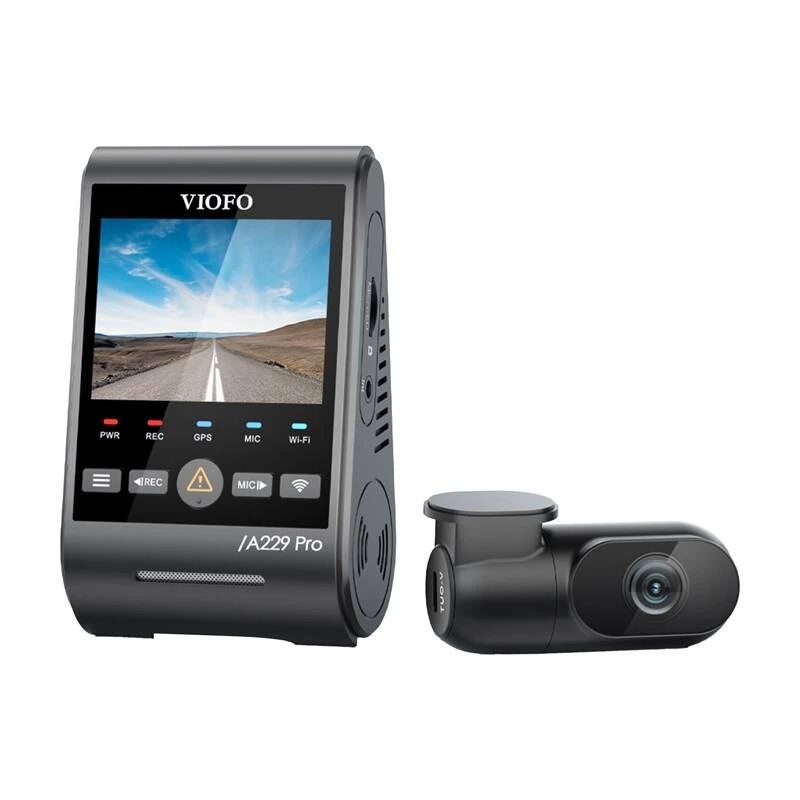 Vaizdo Registratorius - VIOFO A229 Pro 2CH-G GPS 4K Dviejų kamerų Juodas