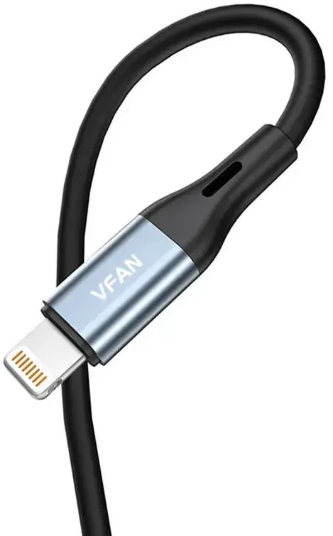 Vipfan Kabelis VFAN L05 Lightning į 3,5 mm mini jack AUX, 1 m pilkas
