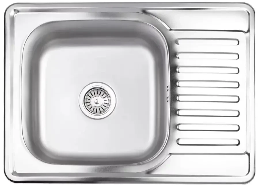 Virtuvės kriauklė AB 580x480mm satininė su sifonu