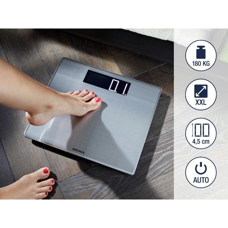 Skaitmeninės svarstyklės - Soehnle Style Sense Safe 300 180kg LCD Sidabrinė