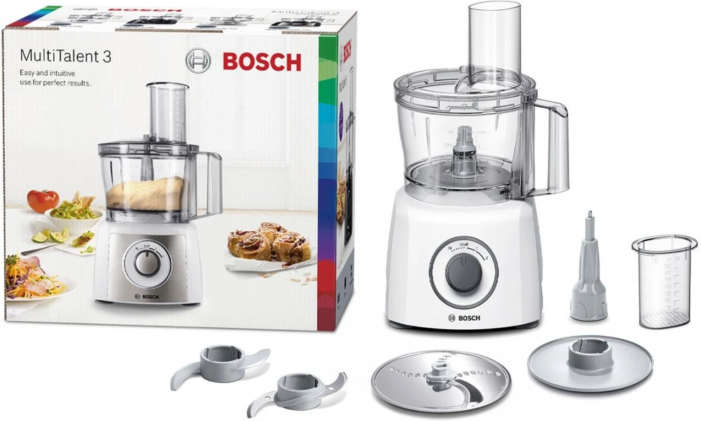 Virtuvinis kombainas Bosch MCM3200W Virtuvės kombainas, MultiTalent 3, 800 W, Baltas, Baltas