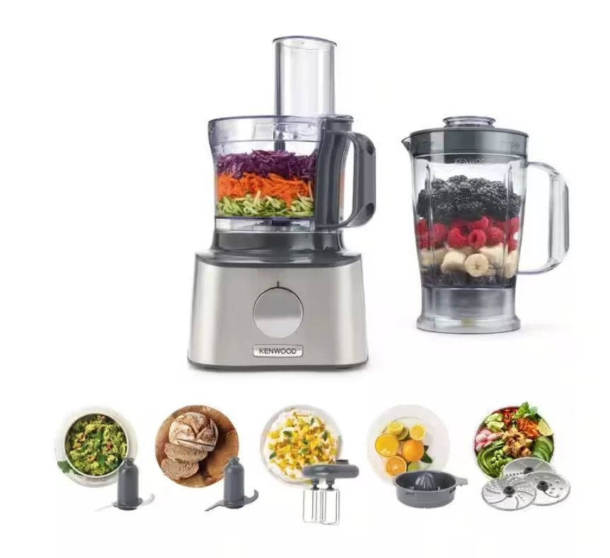 Virtuvinis kombainas KENWOOD Multipro Compact FDM301SS, 800W, 2 greičiai + impulsas, Nerūdijantis plienas peilių geležtės, Inox spalva