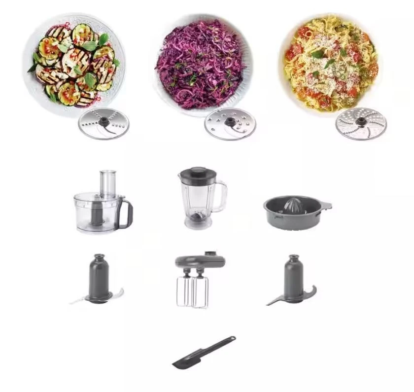 Virtuvinis kombainas KENWOOD Multipro Compact FDM301SS, 800W, 2 greičiai + impulsas, Nerūdijantis plienas peilių geležtės, Inox spalva
