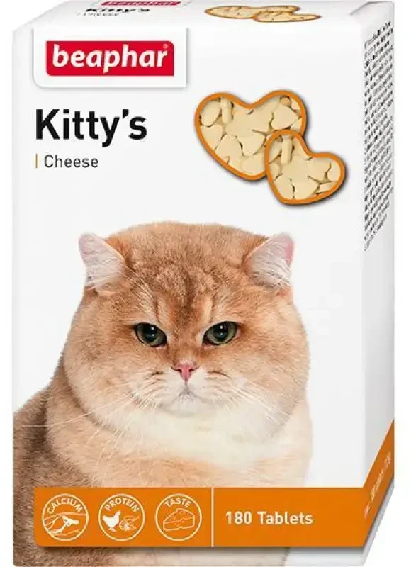Vitamīnizēta papildbarība - Beaphar KITTY'S Cheese, 180tab.