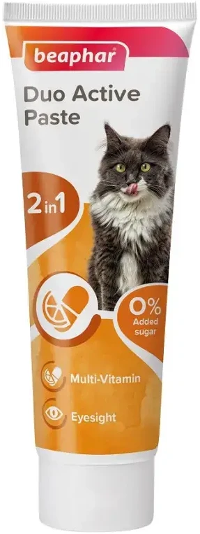 Beaphar Duo-Active cat paste 100g multivitamininė BIO-MOS pasta katėms