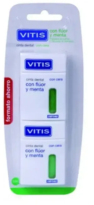 "Vitis" dantų juosta su fluoru ir mėtomis 2x50 m