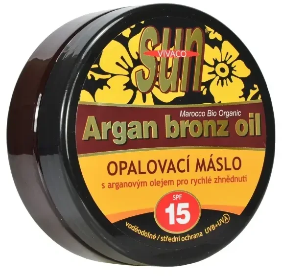 Vivaco SUN Argan Bronz Oil įdegio sviestas su organiniu arganų aliejumi SPF 15 200 ml