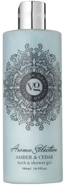 Vivian Gray Aroma Selection Amber & Cedar (Bath & Dušo želė), 500 ml