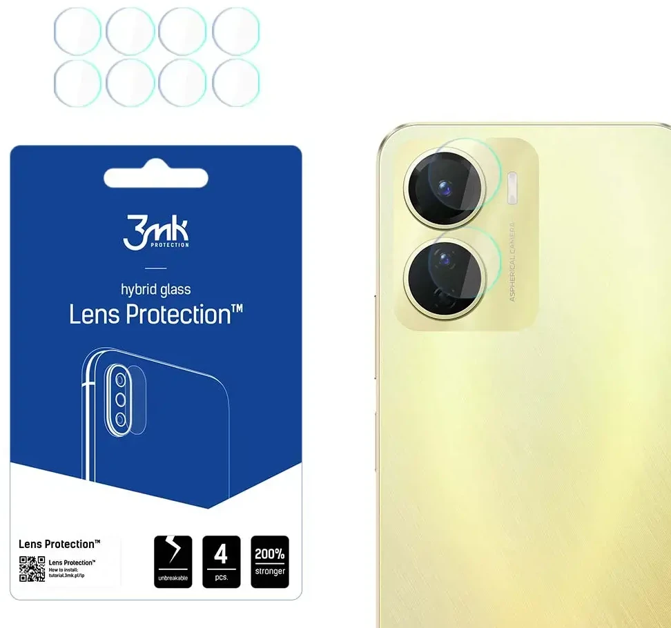 3MK „Vivo Y16“ kameros objektyvo apsauga (4 vnt.)