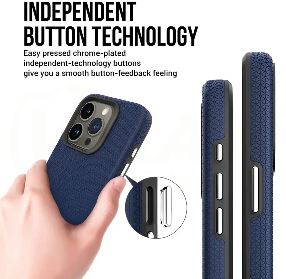 Mėlynas „Vmax Triangle“ dėklas, skirtas „iPhone 16 Pro Max / 17 Pro Max“, tamsiai mėlynas