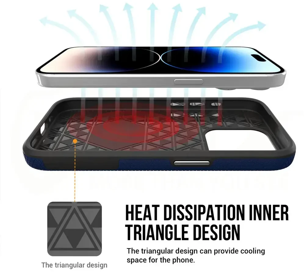 Mėlynas „Vmax Triangle“ dėklas, skirtas „iPhone 16 Pro Max / 17 Pro Max“, tamsiai mėlynas