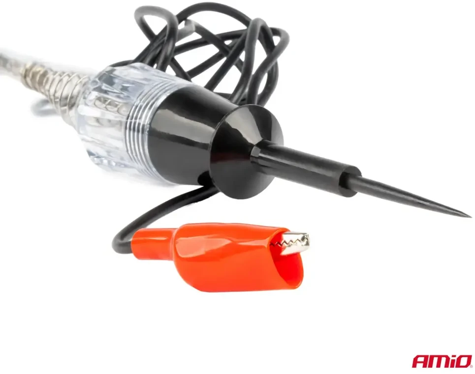 Automobilinis įtampos testeris 6–12V su „krokodilo“ gnybtu, AMIO-04272