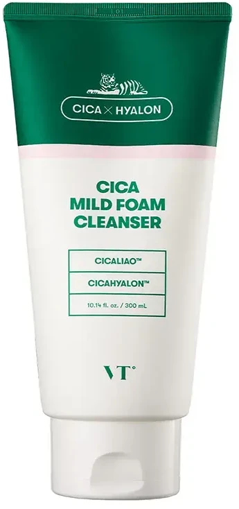 Vt Cosmetics VT Cosmetic Cica Mild Foam Valiklis valomosios veido putos, 300 ml